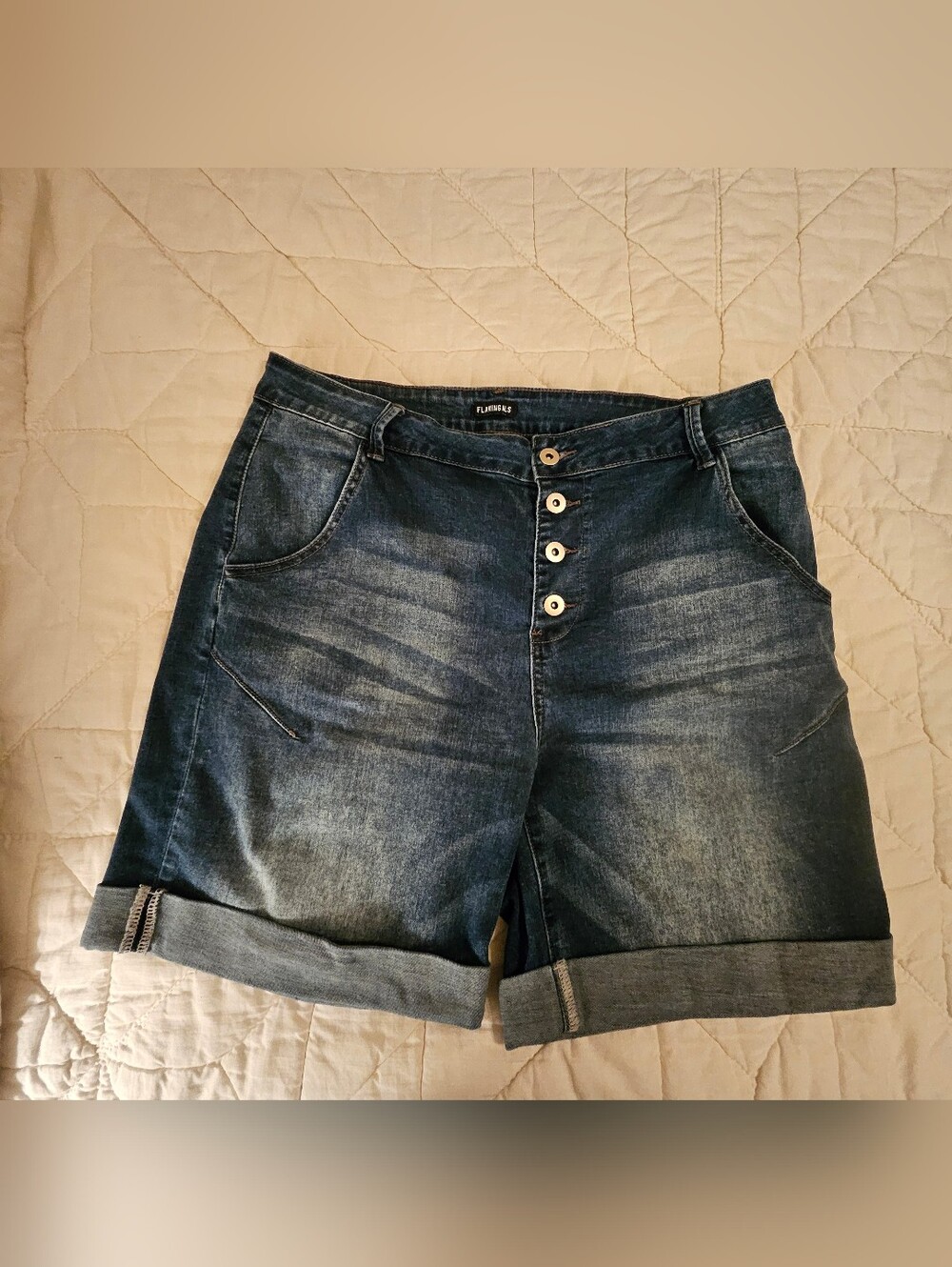 Flamingal 4 button Bermudia Shorts- Size 2 XL